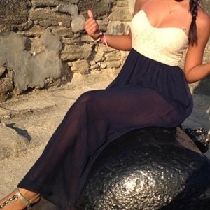 Navy/Lace Maxi Dress